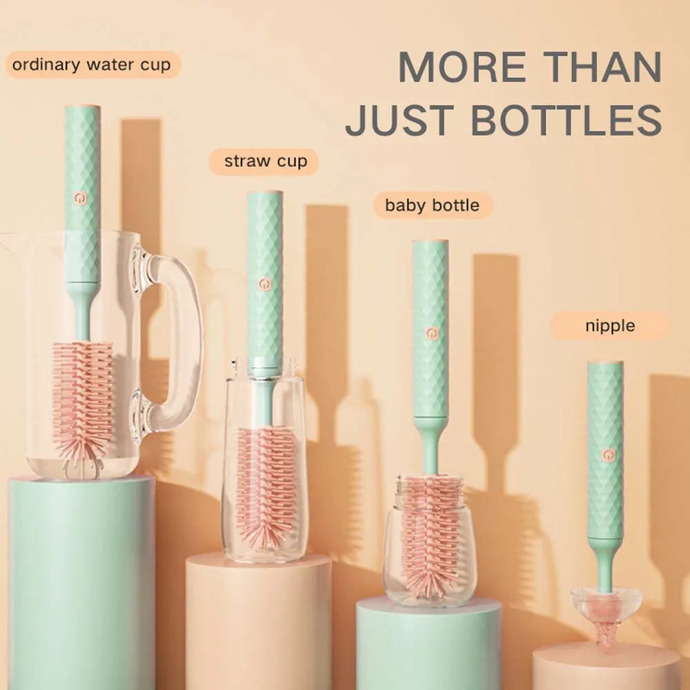 Electric Silicone Bottle Bottle, Cup, Nipple Brush, 360 Degree Rotating Feature 